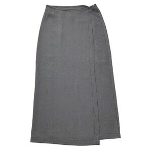 90s Chico's Design Maxi Skirt Gingham Check Career Casual Black White Size 28/30